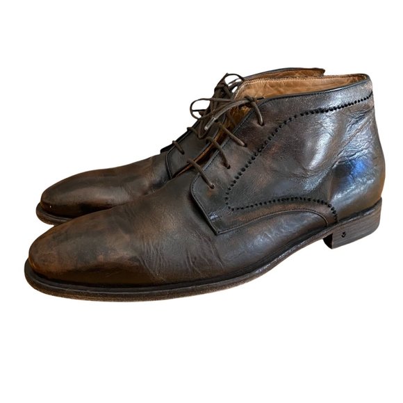 John Varvatos Brown Leather Ankle Boots Size 12 main image 11